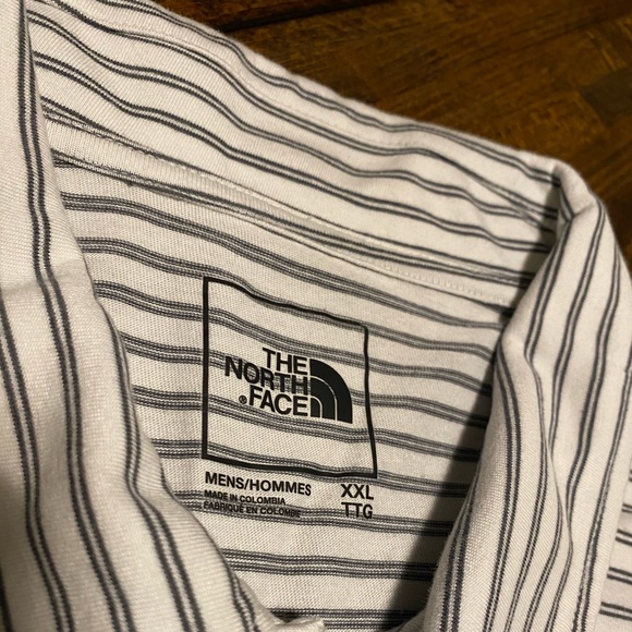 The North Face Polo Shirt Mens XXL Black White Striped Casual Short Sleeve - Picture 4 of 8